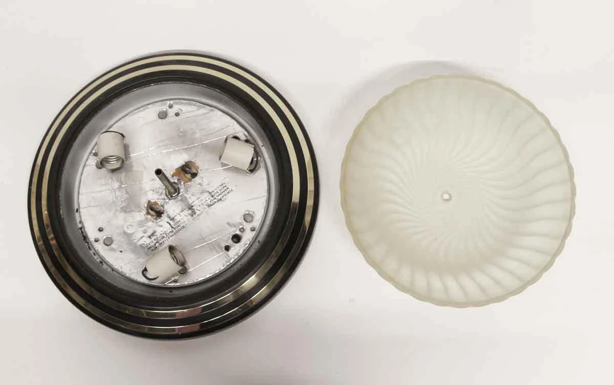 Modern Steel & Glass 15.75 In. Flush Mount Light Fixture 7 Modern Steel & Glass 15.75 In. Flush Mount Light Fixture - Image 5