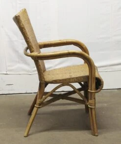 Pair Of Vintage Tan Wicker Chairs 13 Pair Of Vintage Tan Wicker Chairs -OGT Sale Store p264138 05