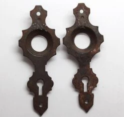 Antique Pair Of 5.5 In. H Victorian Cast Iron Thin Door Plates -OGT Sale Store p264225 05