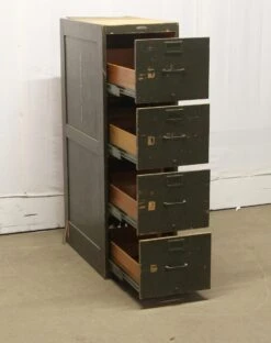 Vintage 4 Drawer Wooden Green File Cabinet 15 Vintage 4 Drawer Wooden Green File Cabinet -OGT Sale Store p266095 05