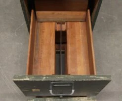 Vintage 4 Drawer Wooden Green File Cabinet 16 Vintage 4 Drawer Wooden Green File Cabinet -OGT Sale Store p266095 06