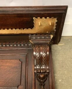 1940s Rococo Walnut Fireplace Mantel With Carved Details 13 1940s Rococo Walnut Fireplace Mantel With Carved Details -OGT Sale Store p266140 04