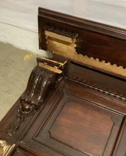 1940s Rococo Walnut Fireplace Mantel With Carved Details 15 1940s Rococo Walnut Fireplace Mantel With Carved Details -OGT Sale Store p266140 06