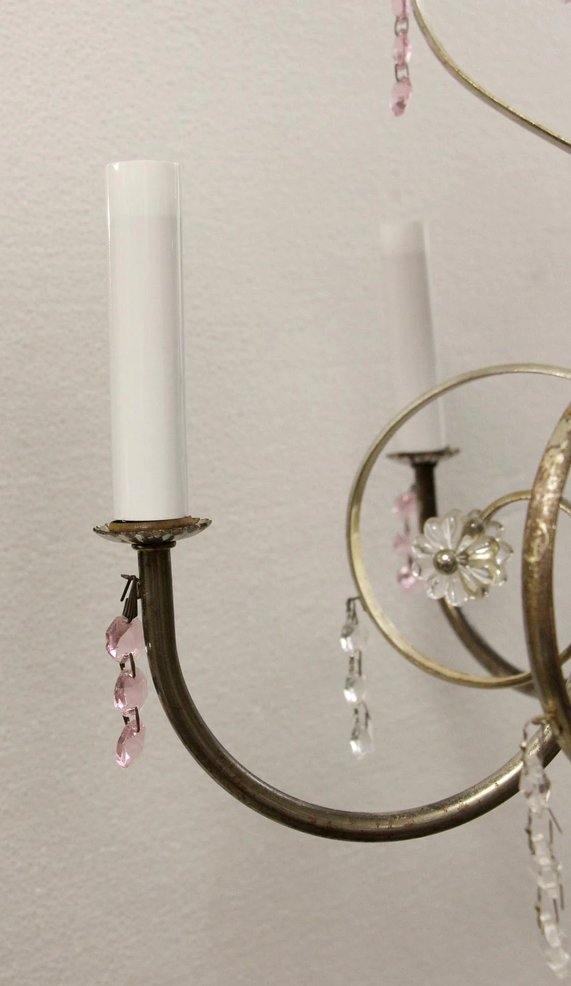 1950s Petite French Chandelier Silver Plate 8 1950s Petite French Chandelier Silver Plate - Image 6