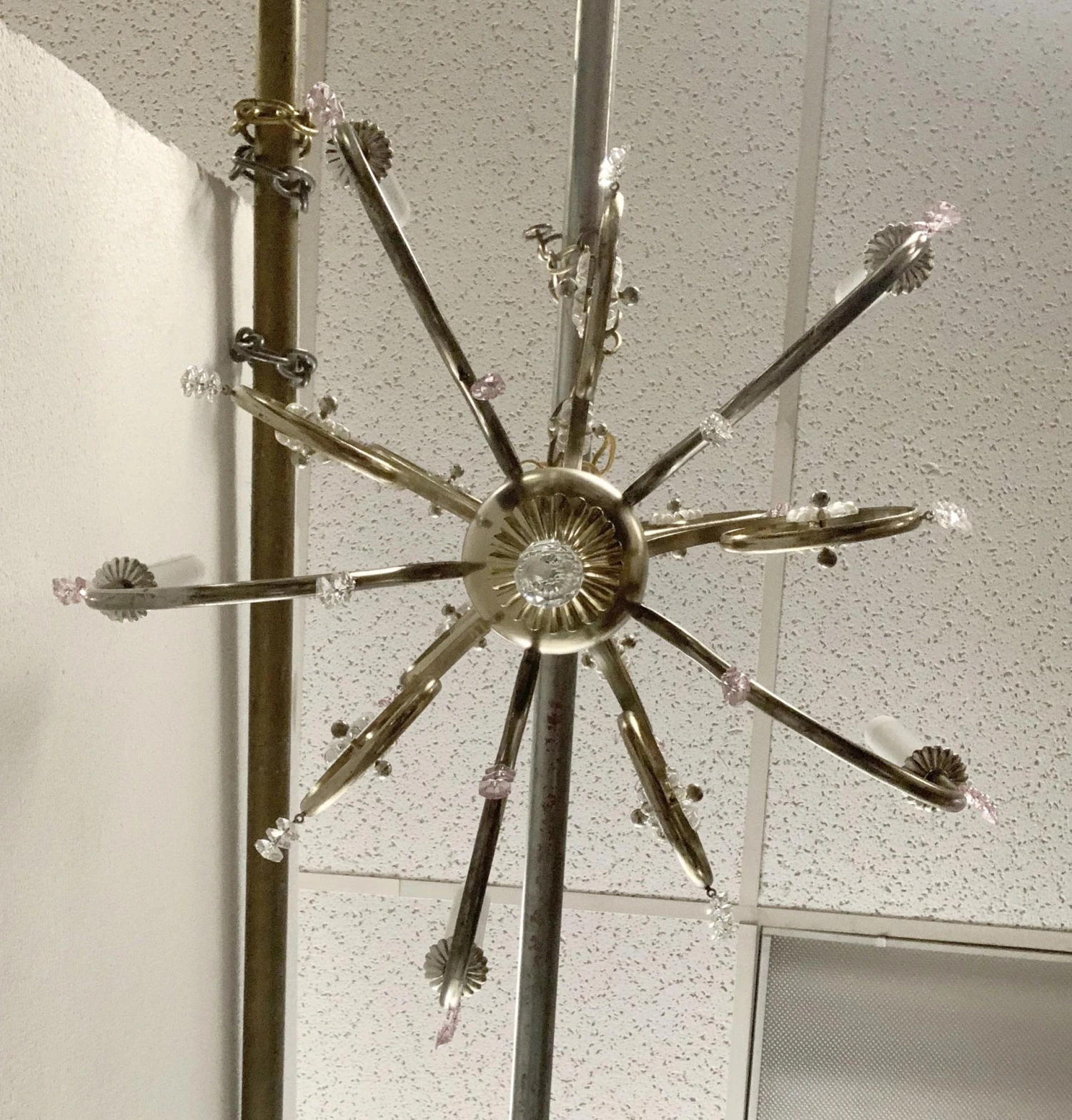 1950s Petite French Chandelier Silver Plate 9 1950s Petite French Chandelier Silver Plate - Image 7