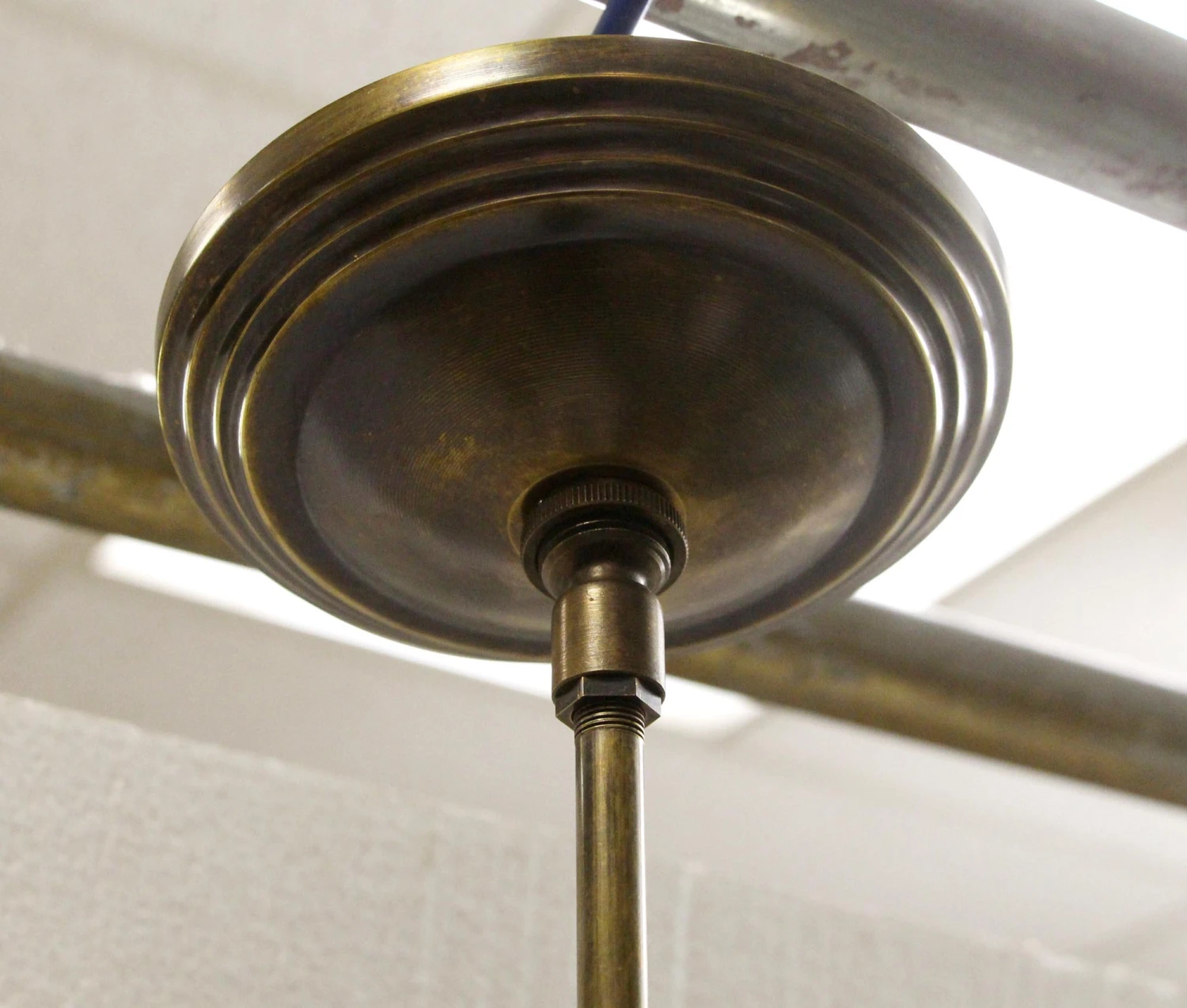 Restored 8 In. Milk Glass Ruffled Zipper Rim Pendant Light 6 Restored 8 In. Milk Glass Ruffled Zipper Rim Pendant Light - Image 4