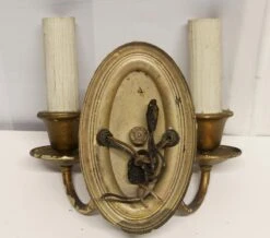 Traditional Painted Gold Brass 2 Arm Sconces -OGT Sale Store p267020 04