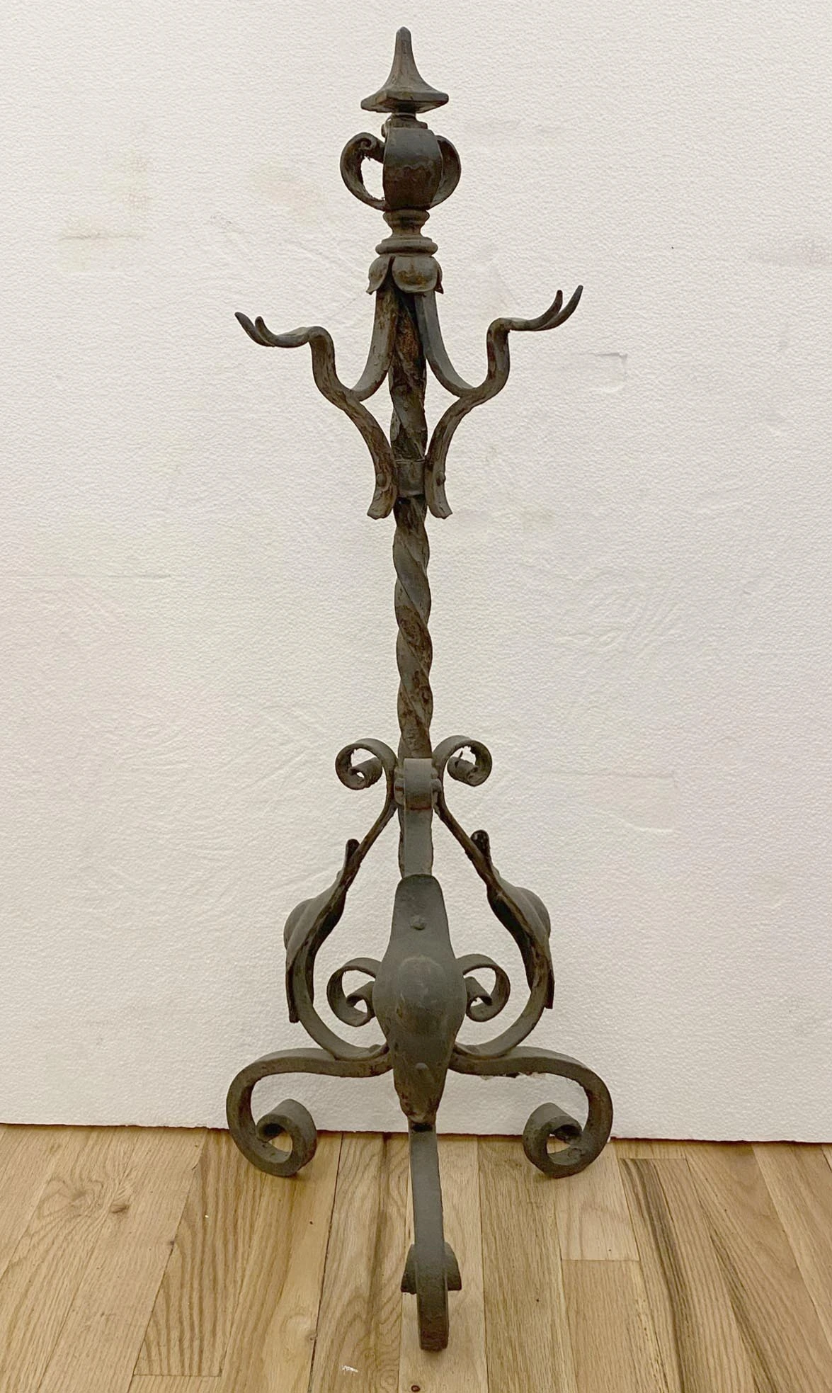 Antique Wrought Iron Fire Place Tool Set 6 Antique Wrought Iron Fire Place Tool Set - Image 4