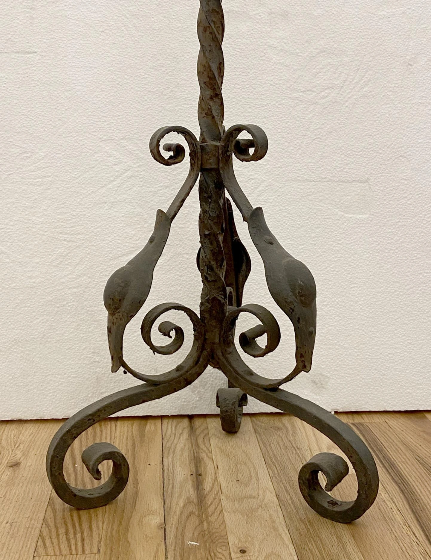 Antique Wrought Iron Fire Place Tool Set 7 Antique Wrought Iron Fire Place Tool Set - Image 5