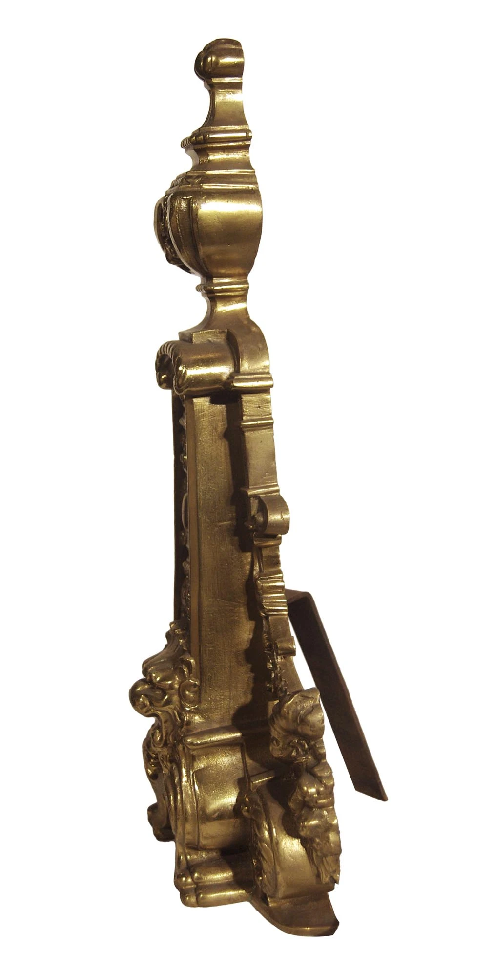 Pair Of Antique Highly Ornate Lion Brass Chenets 6 Pair Of Antique Highly Ornate Lion Brass Chenets - Image 4