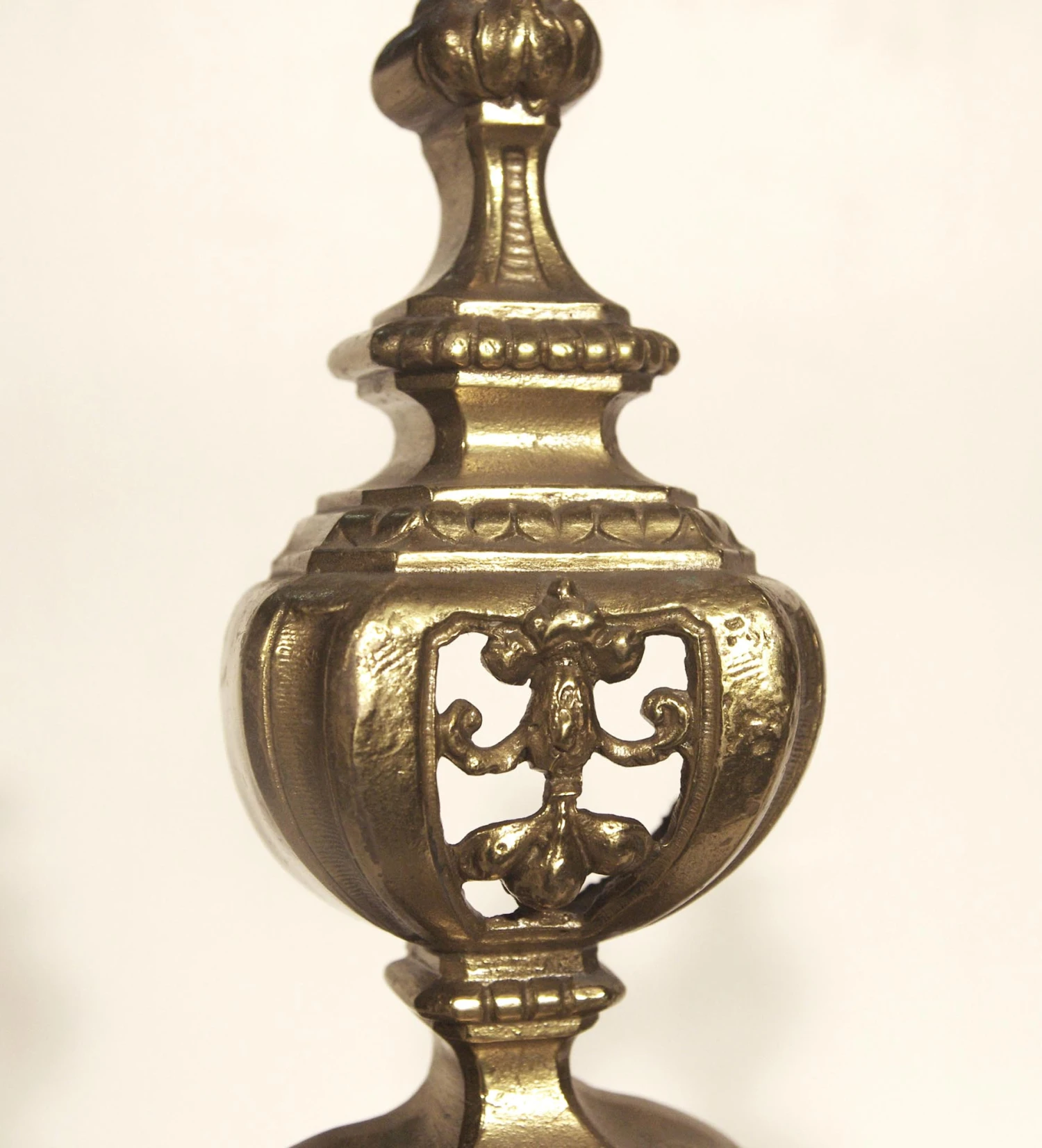 Pair Of Antique Highly Ornate Lion Brass Chenets 9 Pair Of Antique Highly Ornate Lion Brass Chenets - Image 7