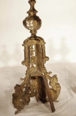 Pair Of Antique Highly Ornate Lion Brass Chenets 23 Pair Of Antique Highly Ornate Lion Brass Chenets -OGT Sale Store p267330 10