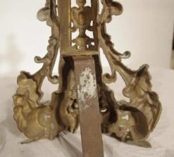 Pair Of Antique Highly Ornate Lion Brass Chenets 25 Pair Of Antique Highly Ornate Lion Brass Chenets -OGT Sale Store p267330 12