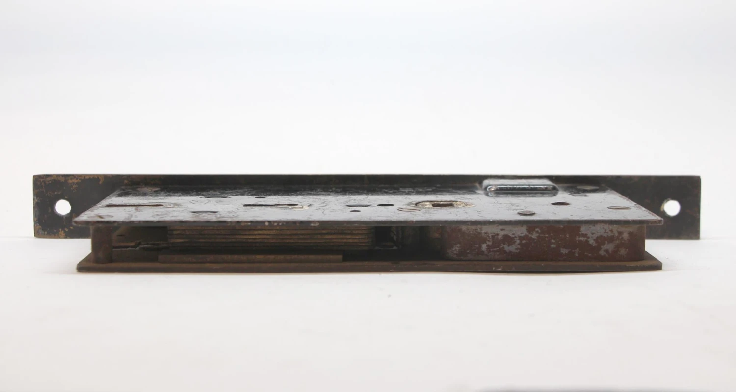 Antique Narrow Brass Double Keyhole Door Mortise Lock 7 Antique Narrow Brass Double Keyhole Door Mortise Lock - Image 5