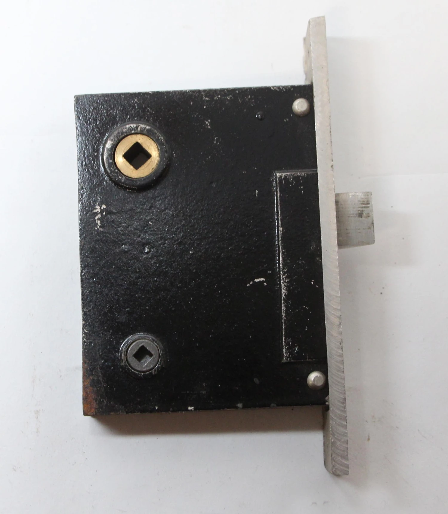 Vintage Cast Iron & Chrome Communicating Door Mortise Lock 7 Vintage Cast Iron & Chrome Communicating Door Mortise Lock - Image 5