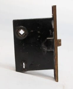 Antique Victorian Brass & Cast Iron Passage Mortise Door Lock 9 Antique Victorian Brass & Cast Iron Passage Mortise Door Lock -OGT Sale Store p267587 04
