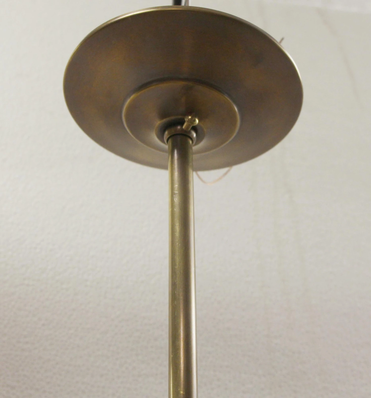 Mid Century 8.5 In. Glass Globe Brass Pole Pendant Light 8 Mid Century 8.5 In. Glass Globe Brass Pole Pendant Light - Image 6