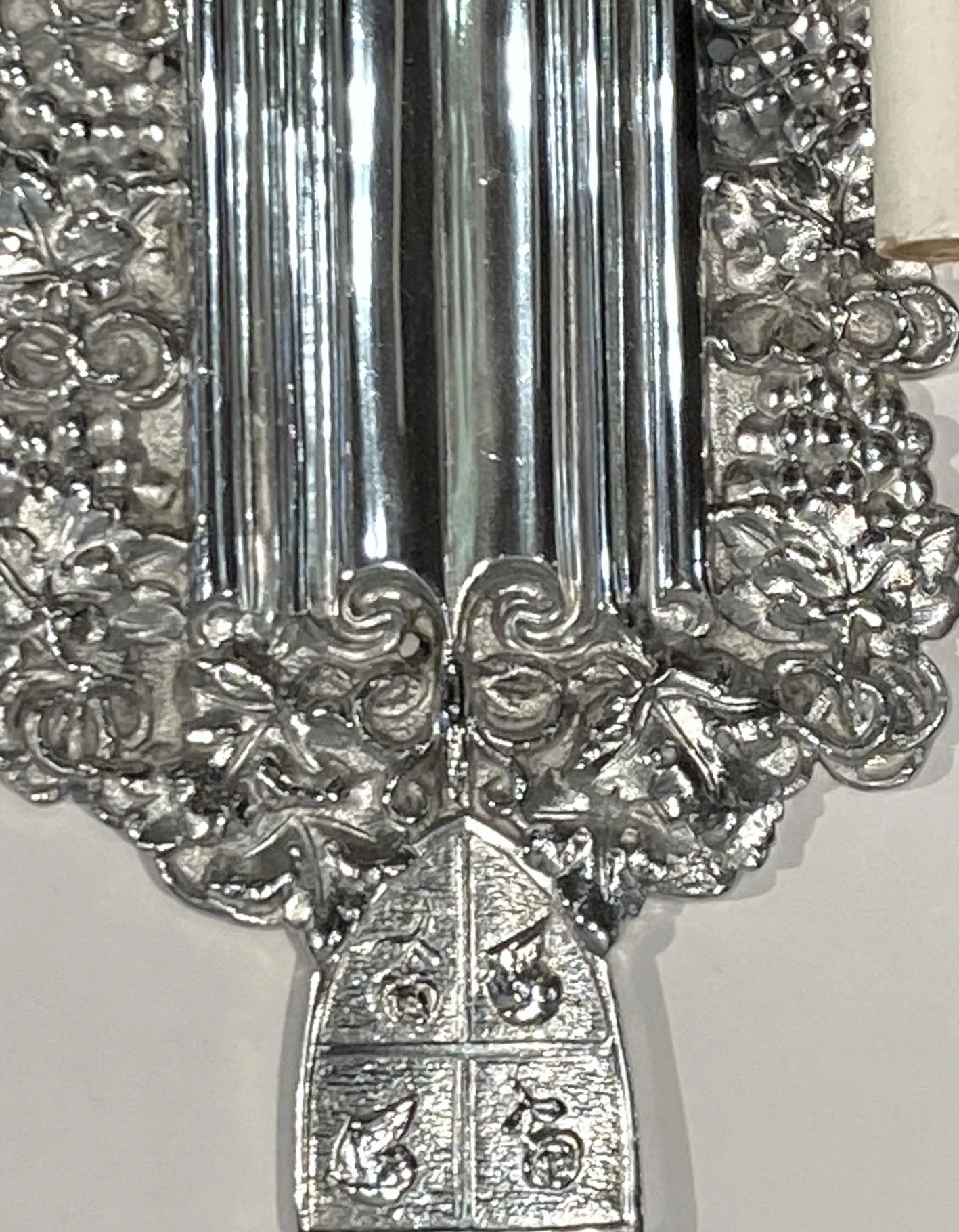 1900s Pair Of E.F Caldwell American Silvered Bronze Wall Sconces 7 1900s Pair Of E.F Caldwell American Silvered Bronze Wall Sconces - Image 5