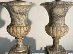 Pair Of Marble Table Lamps With Wreath Motif Bases -OGT Sale Store p267867 05
