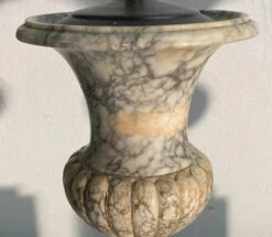 Pair Of Marble Table Lamps With Wreath Motif Bases -OGT Sale Store p267867 08