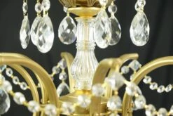 Victorian 8 Arm Crystal Candlestick Gilded Brass Chandelier -OGT Sale Store p268025 05