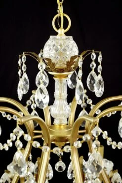 Victorian 8 Arm Crystal Candlestick Gilded Brass Chandelier -OGT Sale Store p268025 10