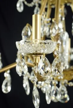Victorian 8 Arm Crystal Candlestick Gilded Brass Chandelier -OGT Sale Store p268025 12