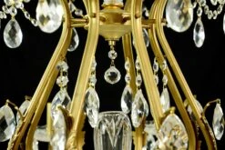 Victorian 8 Arm Crystal Candlestick Gilded Brass Chandelier -OGT Sale Store p268025 14