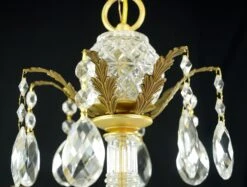 Victorian 8 Arm Crystal Candlestick Gilded Brass Chandelier -OGT Sale Store p268025 15