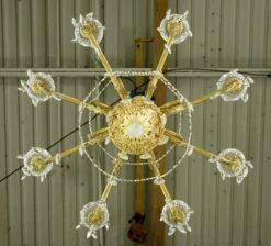 Victorian 8 Arm Crystal Candlestick Gilded Brass Chandelier -OGT Sale Store p268025 16