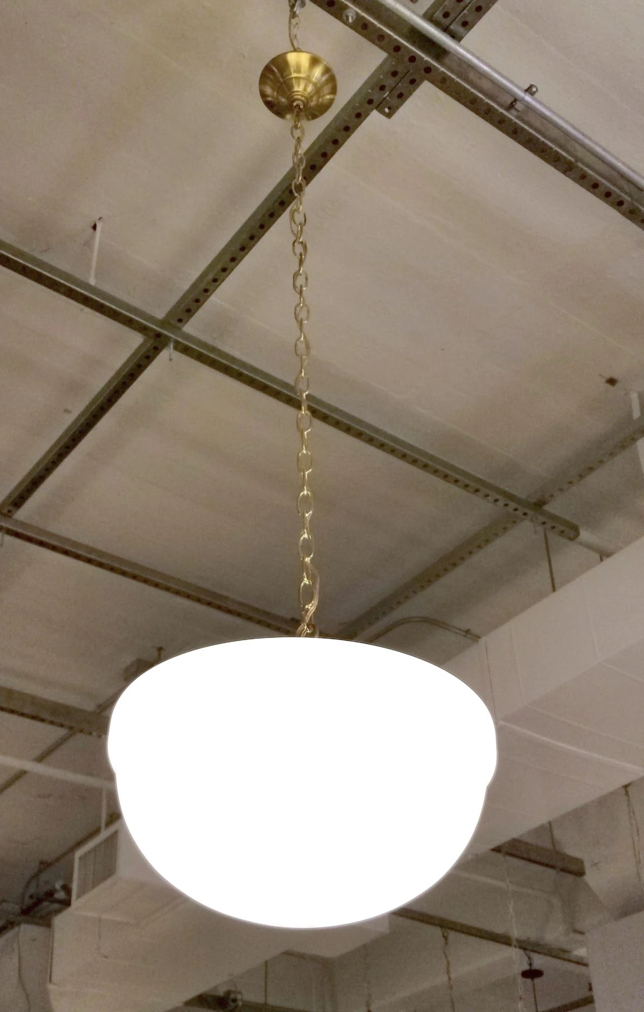 Large White Opal Glass 16 In. Schoolhouse Pendant Light 6 Large White Opal Glass 16 In. Schoolhouse Pendant Light - Image 4