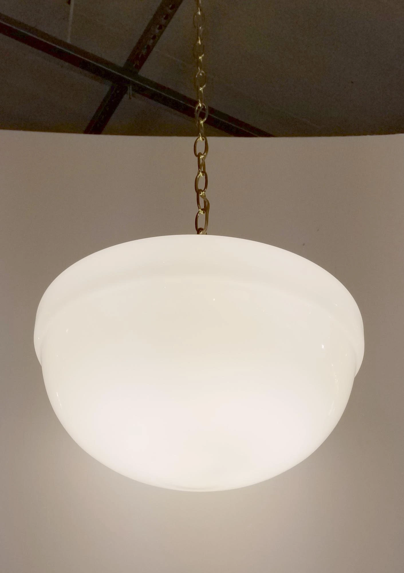 Large White Opal Glass 16 In. Schoolhouse Pendant Light 8 Large White Opal Glass 16 In. Schoolhouse Pendant Light - Image 6