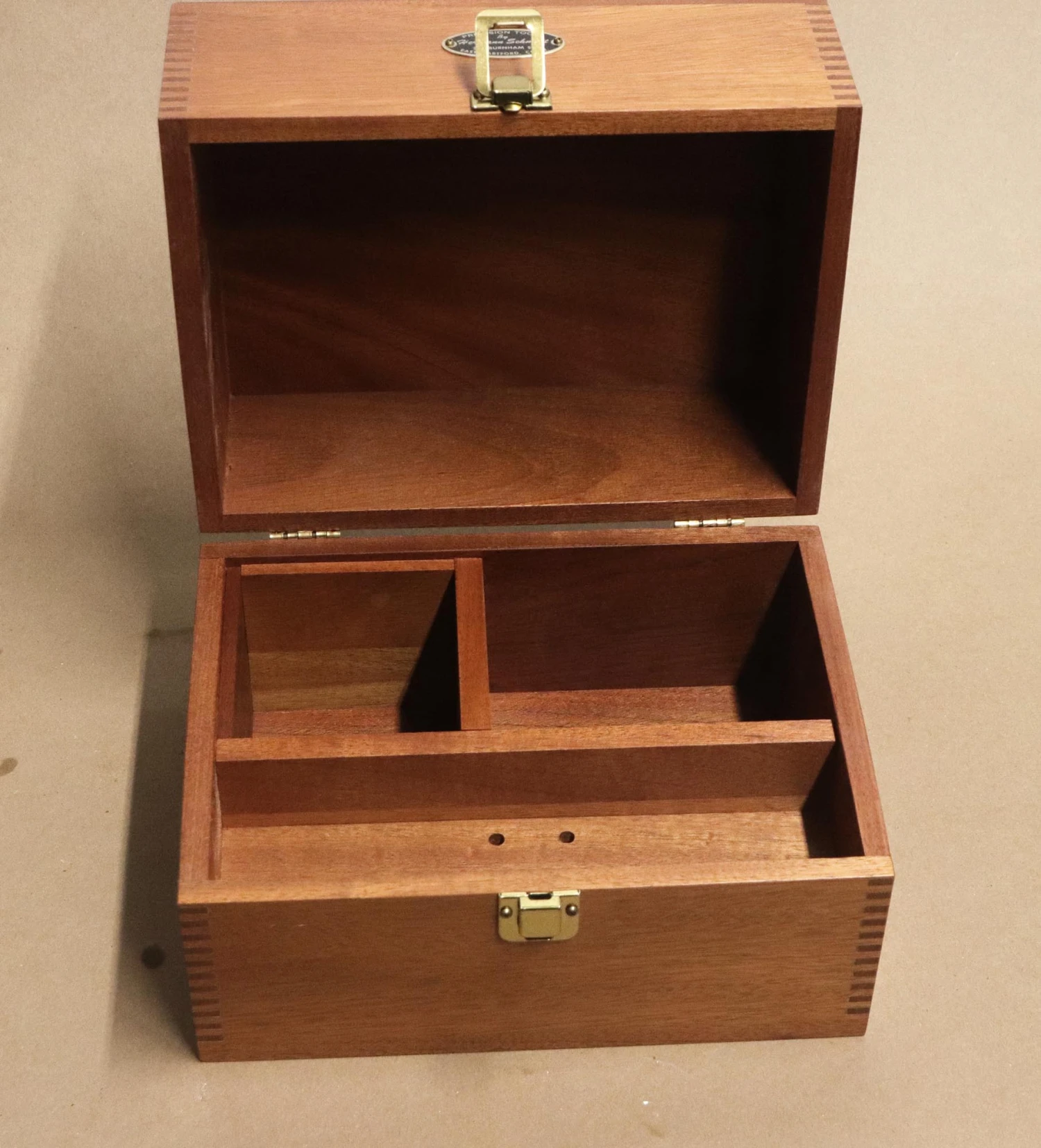 Mahogany Box With Dovetail Seams & Brass Hardware 7 Mahogany Box With Dovetail Seams & Brass Hardware - Image 5