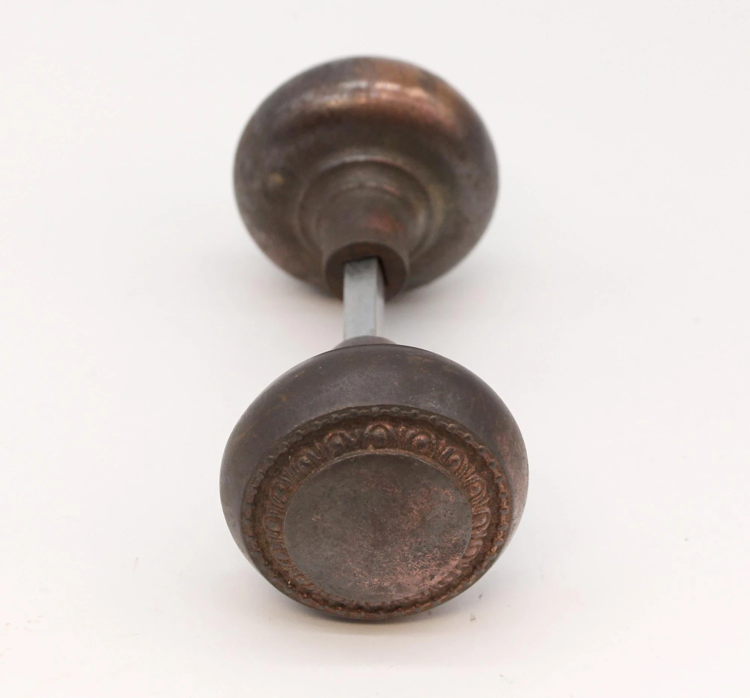 Antique Concentric Pair Of Bronze Door Knobs 6 Antique Concentric Pair Of Bronze Door Knobs - Image 4