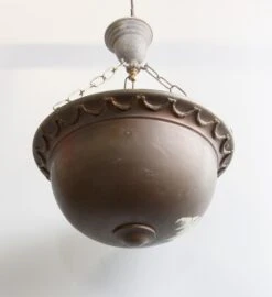 1900s Victorian Brass Bowl Dish Pendant Light 11 1900s Victorian Brass Bowl Dish Pendant Light -OGT Sale Store p270835 04