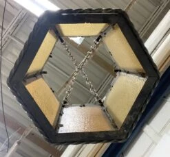 Arts & Crafts Amber Glass & Wrought Iron Lantern Light 15 Arts & Crafts Amber Glass & Wrought Iron Lantern Light -OGT Sale Store p270890 07