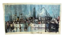 1965 Cruise Ship View Oil Painting