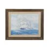 Antique Hans Skalagard Wood Frame Sailboat Print