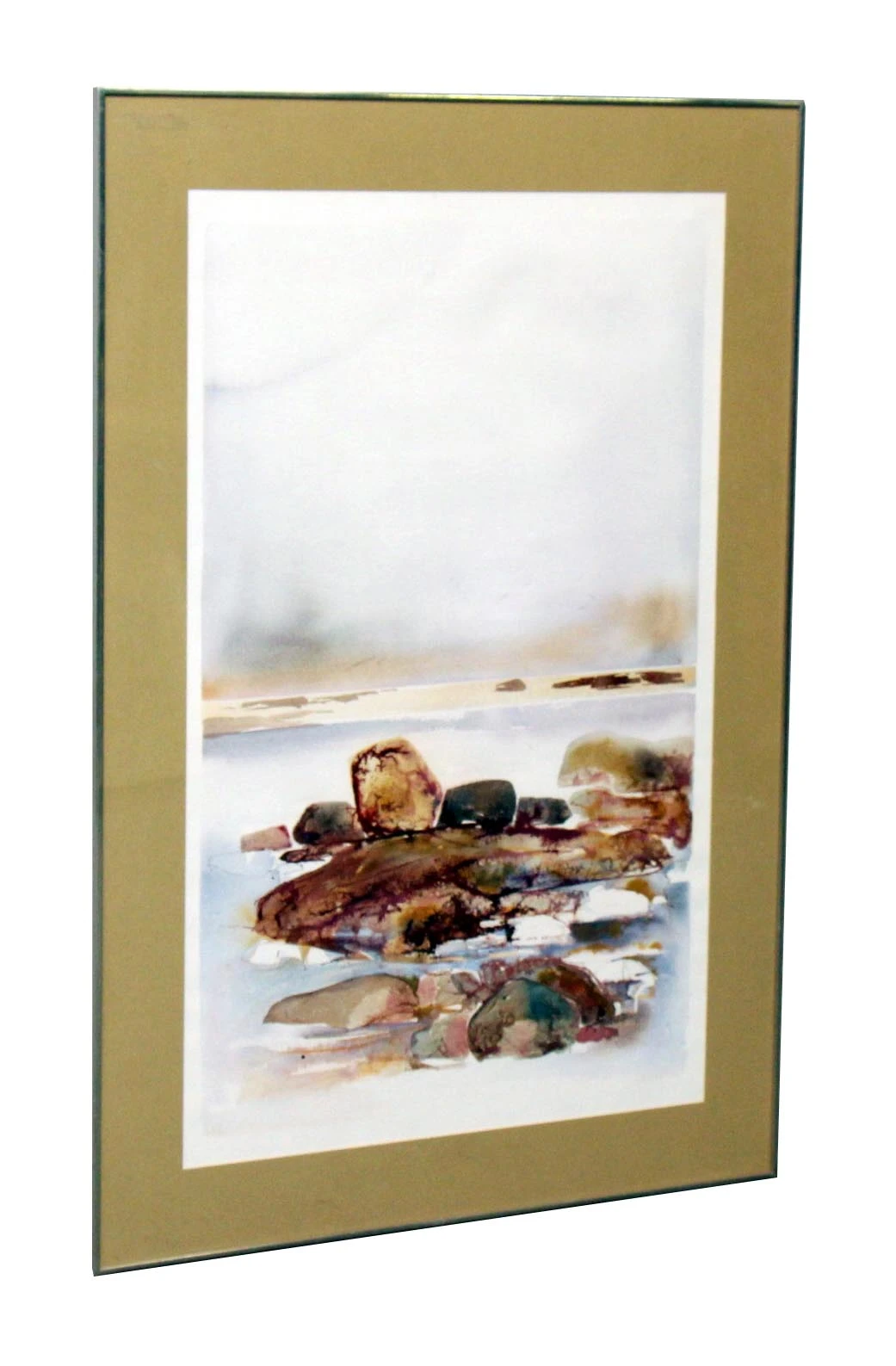 Scenic Watercolor Painting In Metal Frame 4 Scenic Watercolor Painting In Metal Frame - Image 2