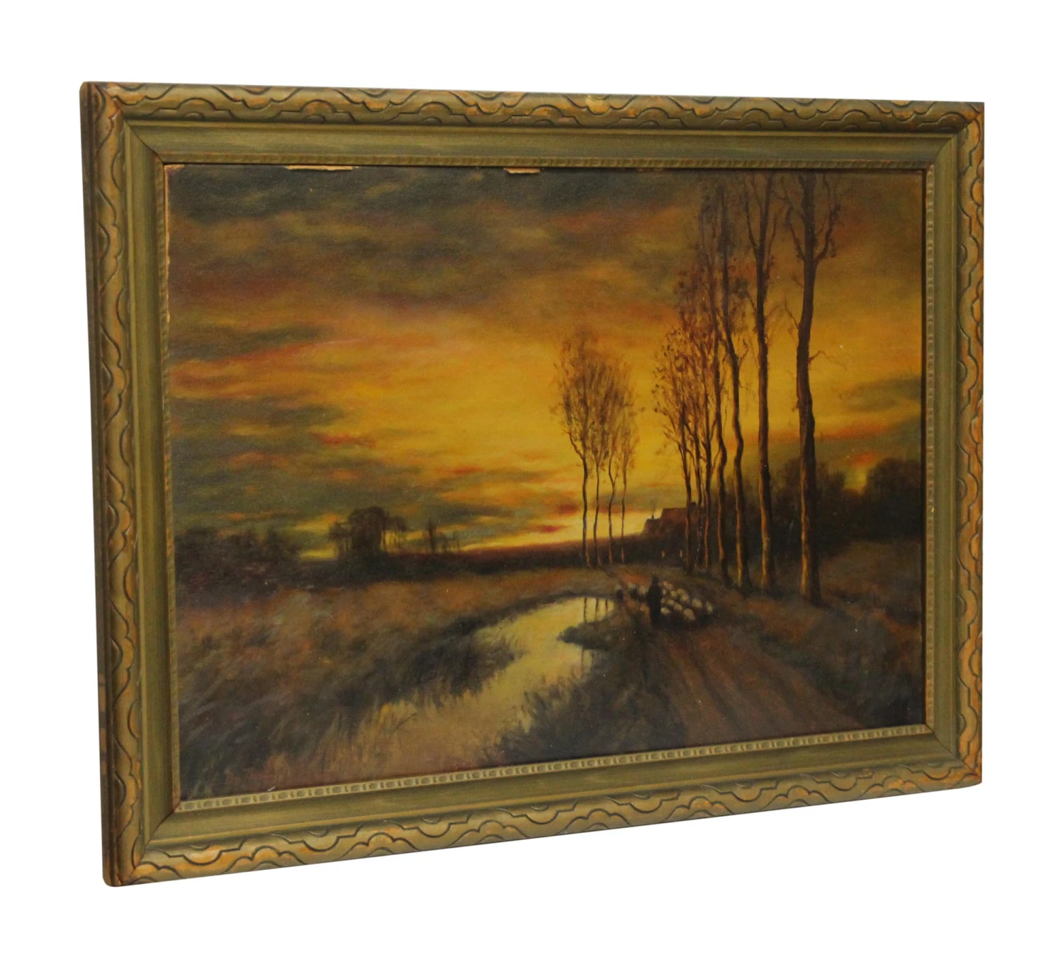 Framed Scenic Painting With Ornate Frame 4 Framed Scenic Painting With Ornate Frame - Image 2