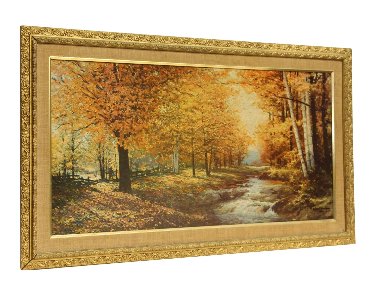 Ornately Framed Scenic Autumn Replica Print 4 Ornately Framed Scenic Autumn Replica Print - Image 2
