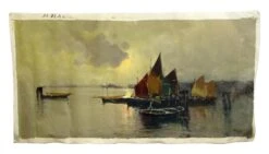 Original Sail Boat Scenic Signed Oil Painting