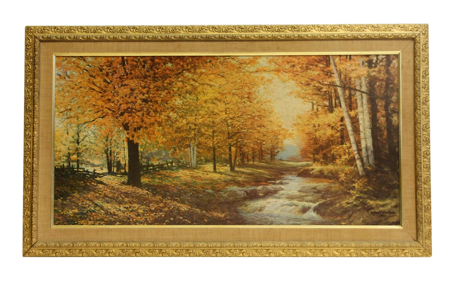 Ornately Framed Scenic Autumn Replica Print 3 Ornately Framed Scenic Autumn Replica Print