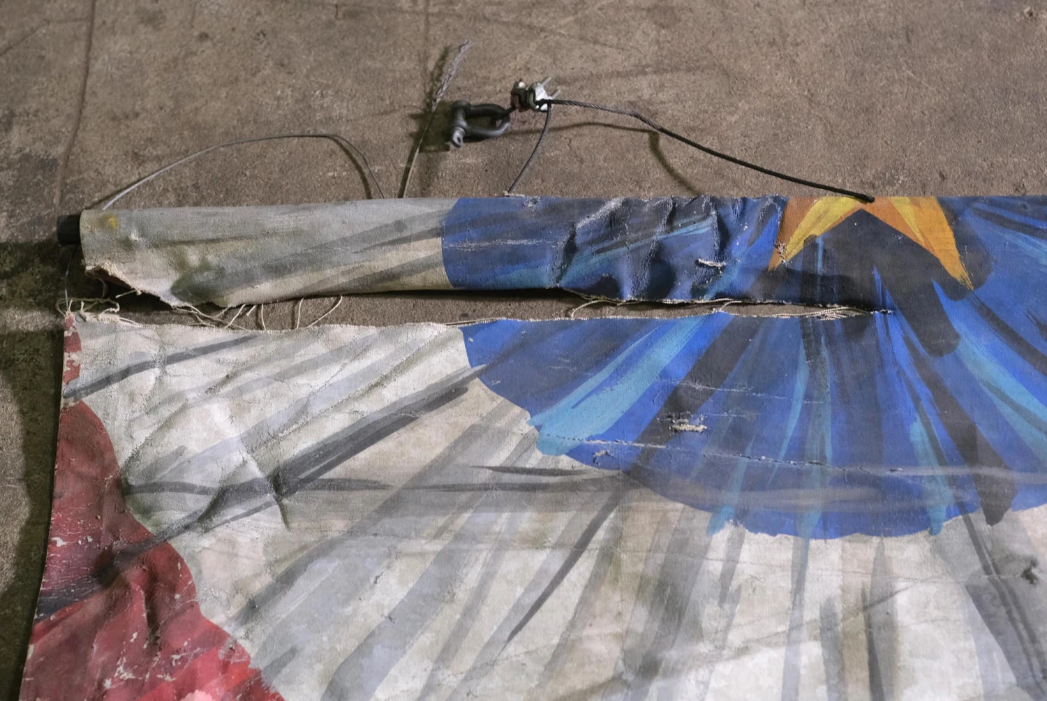 Vintage Red White & Blue Swags Oil Painting 8.3 Ft. X 2.5 Ft. 4 Vintage Red White & Blue Swags Oil Painting 8.3 Ft. X 2.5 Ft. - Image 2