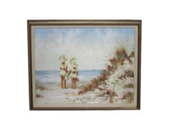 Thomas Pell Framed Canvas Beach Oil Painting