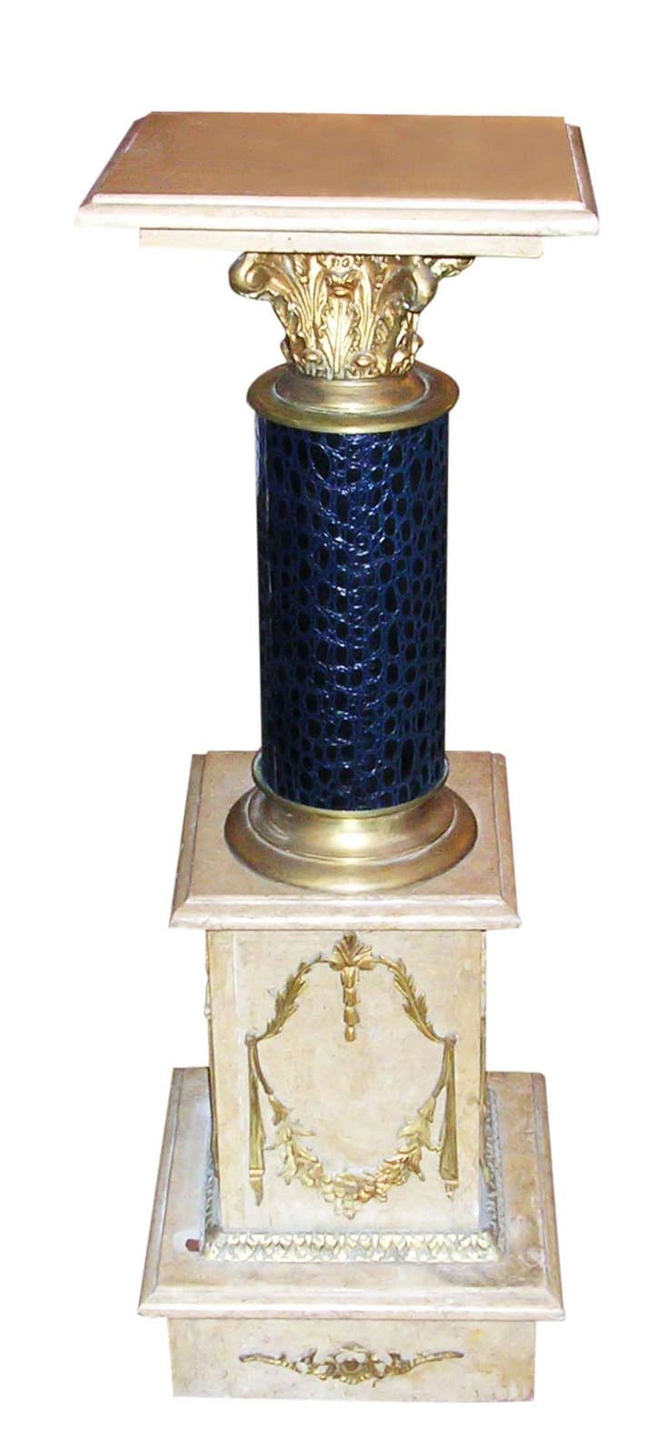 Antique Ornate 3 Ft. Bronze & Marble Pedestal 3 Antique Ornate 3 Ft. Bronze & Marble Pedestal