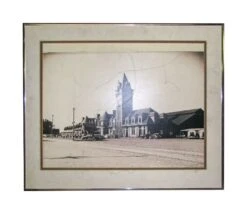 1920s Framed Train Station Photograph