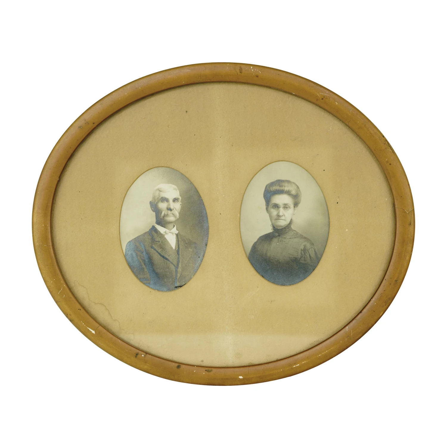 Antique Oval Pine Framed Portraits 3 Antique Oval Pine Framed Portraits