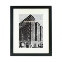 Black & White Framed Photograph Of The Hotel Pennsylvania