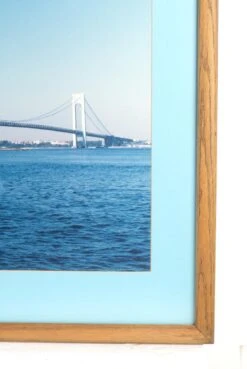 Framed Photograph Of The Verrazano Bridge With Blue Matte 9 Framed Photograph Of The Verrazano Bridge With Blue Matte -OGT Sale Store photographs for sale q279020